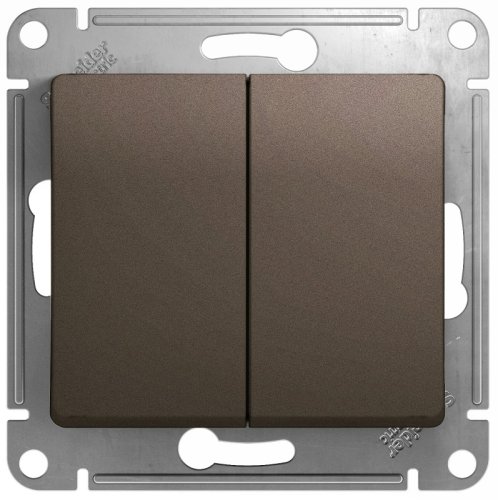 Выключатель без рамки Systeme Electric Glossa 2-кл. шоколад фото Выключатель без рамки Systeme Electric Glossa 2-кл. шоколад картинка